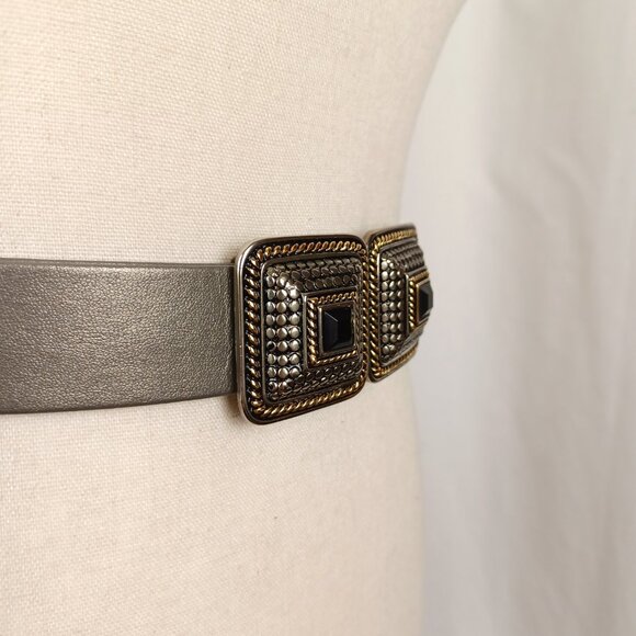 Vintage 80s Douglas Paquette Mixed Metal Buckle + Belt main image 4